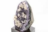 Amethyst Cluster with Calcite and Wood Base - Uruguay #199985-2